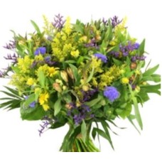 Easter bouquet mixed yellow purple blue larger